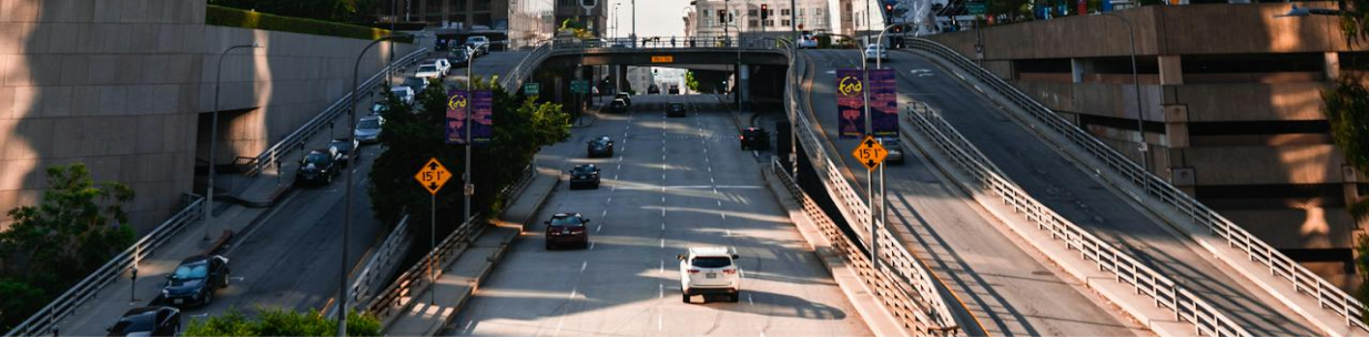 Photography of a city car roads with bridges